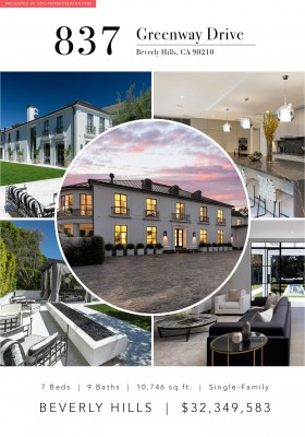 837 Greenway Drive Beverly Hills, CA 90210 | Real Estate Listing cover