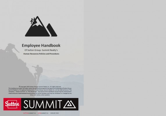 Sutton Summit Employee Handbook cover